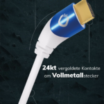 Oehlbach Shape Magic UHD 40 HDMI kaabel, valge