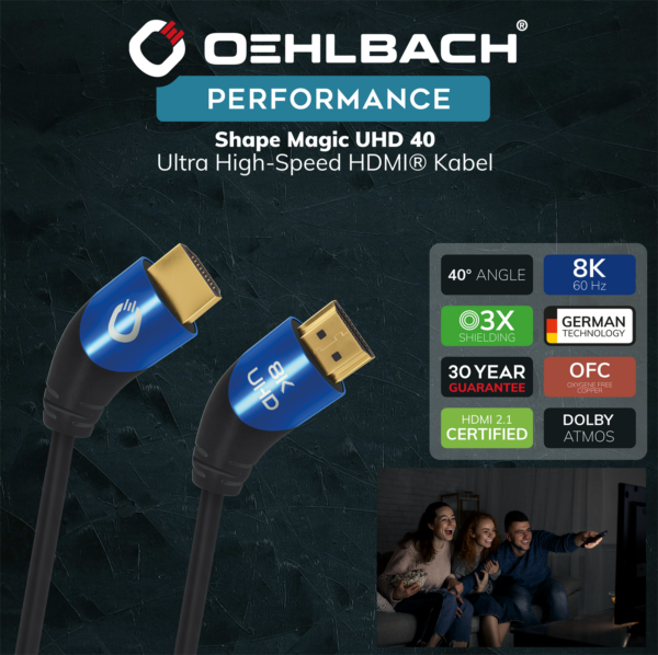 Oehlbach Shape Magic UHD 40 HDMI kaabel