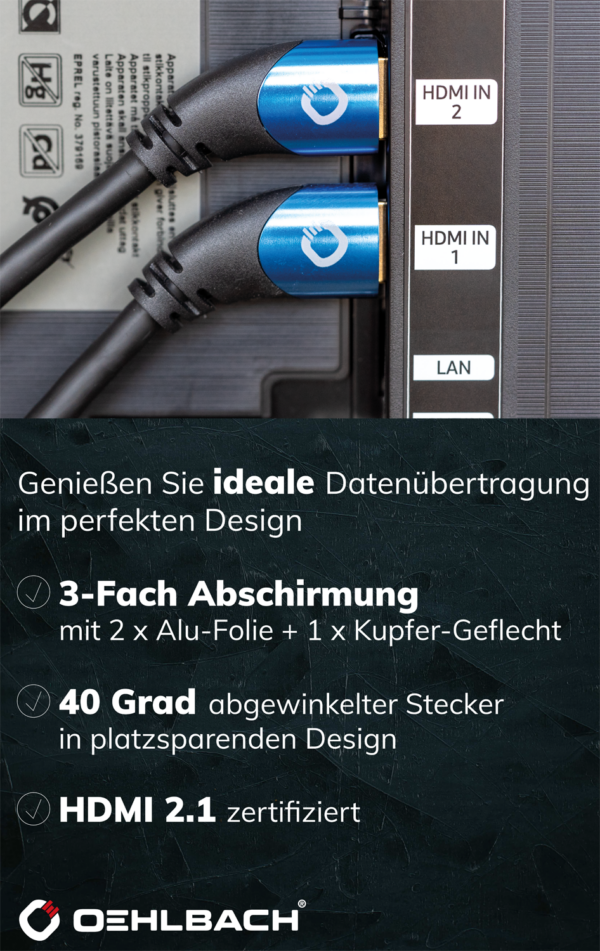 Oehlbach Shape Magic UHD 40 HDMI kaabel