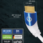 Oehlbach Shape Magic UHD 40 HDMI kaabel, valge