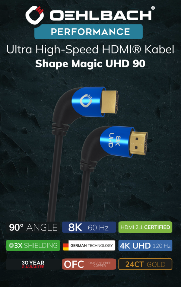 Oehlbach Shape Magic UHD 90 HDMI kaabel