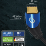 Oehlbach Shape Magic UHD 40 HDMI kaabel, valge